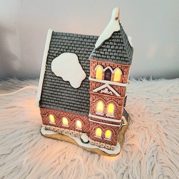 Lefton Colonial Village vintage 1991 Main Street Church #00230 - Picture 3 of 11